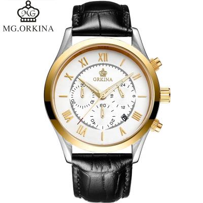 China MG Chronograph. Men's Quartz Date Quartz Wristwatch - ORKINA Watch Japan Stopwatch Movement Automatic Stainless Steel Case 10ATM Water Resistant for sale