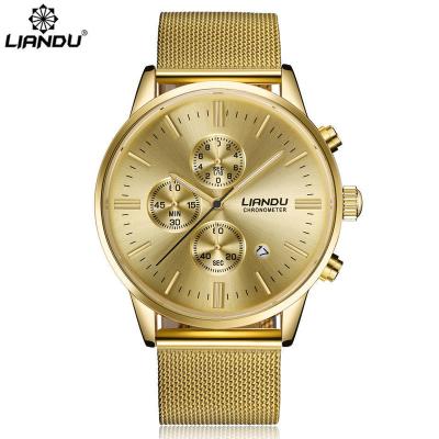 China Fashion High End Chronograph Mens Steel Band Mesh Steel Band Quality Wristwatch For Man for sale