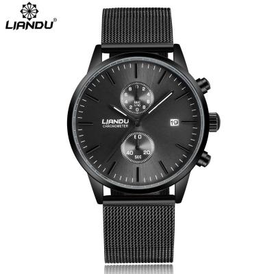 China LIANDU Chronograph Fashion Quartz-Watch Chronograph Sports Men's Watches Stainless Steel Mesh Brand Men Watch Multifunctional Wristwatches for sale