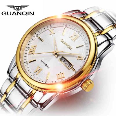 China GUANQIN Chronograph Sapphire Stainless Steel Men All Glass 100m Waterproof Luxury And Cheap Quartz Watch for sale