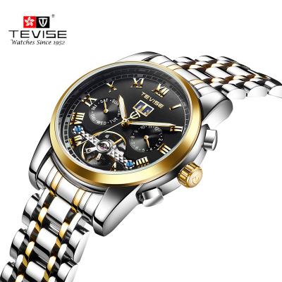 China Date Tevise Stainless Steel Automatic Mechanical Luxury Wrist Watch For Man for sale