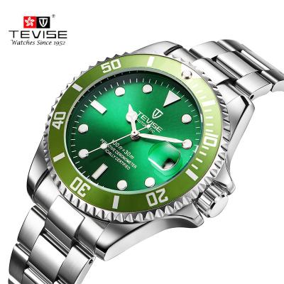 China Automatic Date Fashion Stainless Steel Tevise Automatic Mechanical Watch Men Luxury Chain Wristwatches for sale