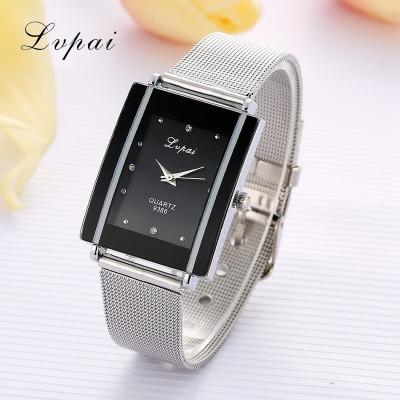 China Brand Female Women's Chronograph Square Dial Clock Fashion Bracelet Lady Watch for sale