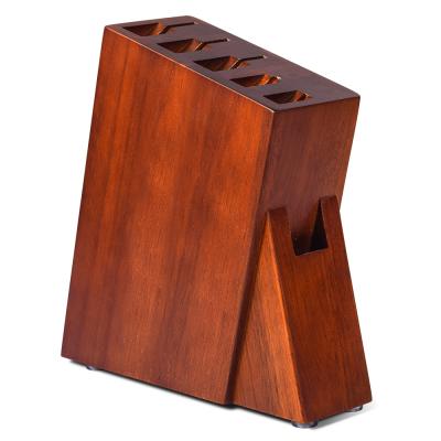 China Durable 5 Slots Acacia Wooden Knife Block Kitchen Tools Utensils KH-AC04 for sale