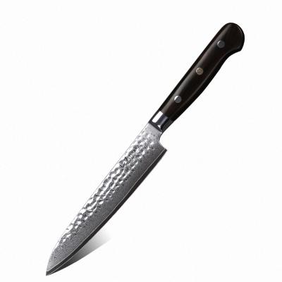 China Viable Classic 6 Inch Damascus Steel Serving Knife with Ebony Handle for sale