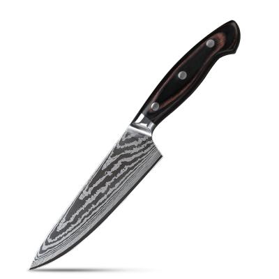 China Professinal Sustainable 5 Inch Stainless Steel Utility Knife With Pakkawood Handle for sale