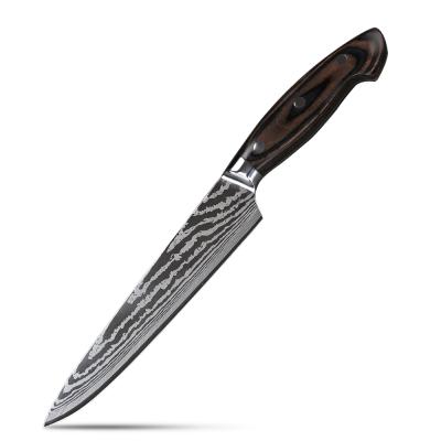 China Sustainable Professinal 8 Inch Stainless Steel Slicing Knife With Pakkawood Handle for sale