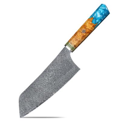 China Sustainable High Carbon Damascus Cleaver Knife With Rosewood Handle for sale