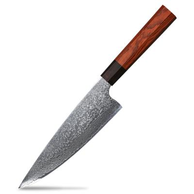 China Sustainable High Carbon Chef Knife from Damascus with Rosewood Handle for sale