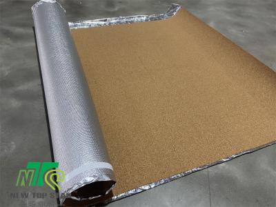 China 220kg/cbm Cork Acoustic Floor Underlayment 2mm Aluminium Foil Underlay For Flooring Heating for sale