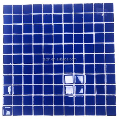 China Iridescent Color Iridescent Hot White Blue White Blue Square Cast Iron Mosaic Parquet Shower Spa Slab Swimming Pool Slab Glass Mosaic for sale