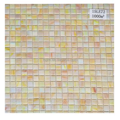 China Cheap Gold Line Beige Square Pool Mosaic Parquet Rainbow Painting Slab And Bathroom Glass Mosaic Slabs for sale