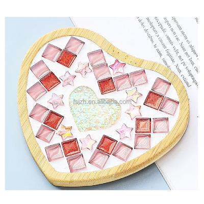 China Parquet Crystal Glass Mosaic Coasters Diy Art Crafts Mosaic Kit, color natural mosaic bamboo coster for sale