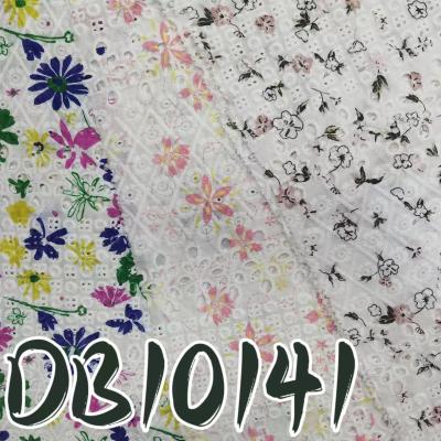 China 2022 Wholesale Direct Custom Made Cotton Breathable Eyelet Fabric Fashion Prints Embroidery For Dress Shirts Baby Clothing for sale