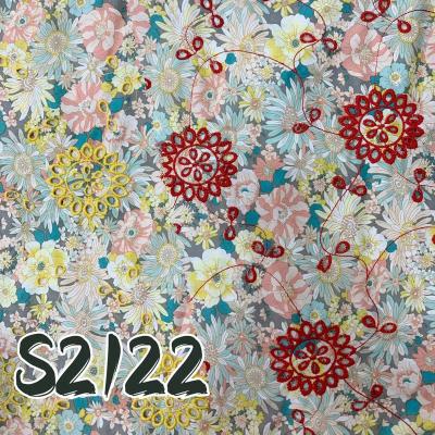 China 2022 Breathable All Over Embroidery Cotton Eyelet Floral Printed Breathable Fabric With Thick Stitiches For Clothing for sale