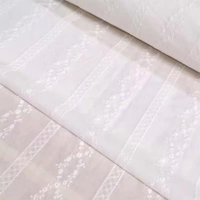 China Comfortable Fabric China Fashion High Standard Cotton Breathable White Embroidery Fabric Soft And Durable White Cotton Fabric for sale