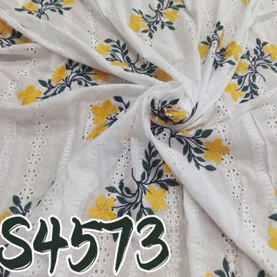 China 2022 Summer Breathable Flower Embroidered Design Cotton Eyelet Fabric Great For Women Dress for sale