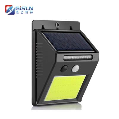 China Wall Lighting Black Color ABS Led Outdoor Solar Power Systems Led Wall Light 2w Cob Led Solar Lights for sale