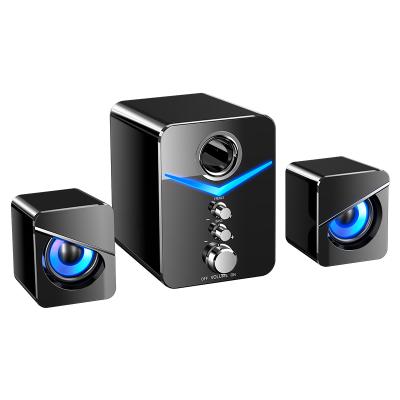 China No Cable Desktop Notebook Tooth 2.1 Speaker Blue Gift By Factory Private Mold 2.1 Speaker Computer Speakers 2.1 Subwoofer for sale