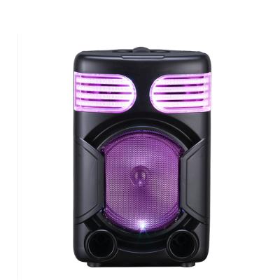 China New 8 Inch Music LED Lights Wireless Outdoor Trolley Blue Tooth Large Outdoor Speaker With Microphone for sale