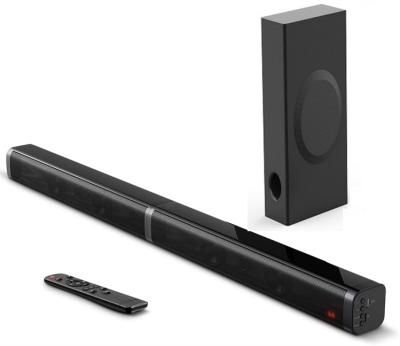 China BT radio 2021 subwoofer 120w channel 2.1 TV soundbar combination soundbar speaker soundbar with subwoof for sale