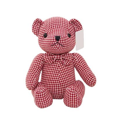 China Over 3 Years Popular High Quality Houndstooth Gingham Bear Teddy Bear Plush Toy Kids For Christmas for sale