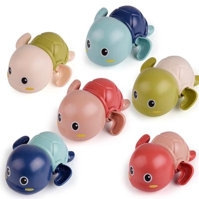 China 2021 New Plastic Bathroom Baby Bath Fun Game Toy Turtle Bath Toys Swimming Water Floating Turtles For Toddlers Babies for sale