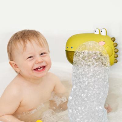 China 2021 Popular Bath Toy HEBEIER Amazone Funny Electric Cartoon Dinosaur Bubble Machine Baby Bath Toy Plastic Animal for sale