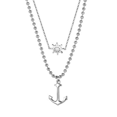 China Vintage Halskette Drop Shipping Small Snowflake Stainless Steel Anchor Necklace Personalized Vintage Jewelry Accessories For Women for sale