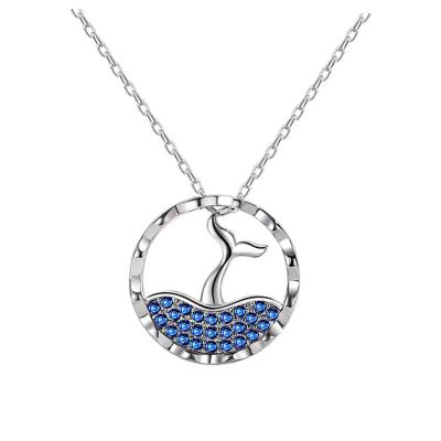 China TRENDY Latest 925 Sterling Silver Necklace Whale's Tail Necklace Zircon Necklace Gift For Women for sale