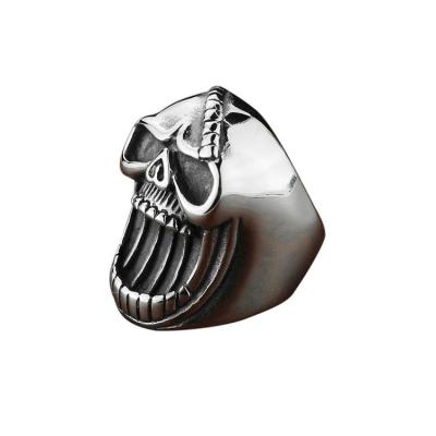 China JIACUI Ring Jewelry Punk Style Men Stainless Steel OEM/ODM Casting Buddhism Skull Punk Ring For Men for sale