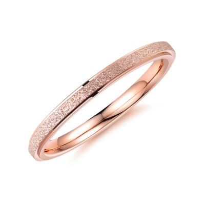 China Wholesale FASHIONABLE Retro Band Ring Jewelry Rose Gold Ring Stainless Steel Rings Women Men's Price for sale