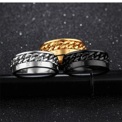 China Wholesale FASHIONABLE Rotatable Fashionable Stainless Steel Multicolor Ring Custom Cincin Titanium Ring For Men for sale