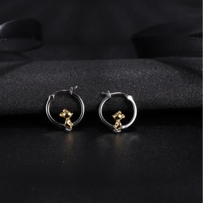 China FASHIONABLE JIACUI 925 Silver Circle Earring Designer Bear Earrings For Women Jewelry for sale