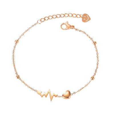 China FASHIONABLE New Design Chunky Link Anklet Chains Custom Women Stainless Steel Rose Gold Anklet Jewelry for sale