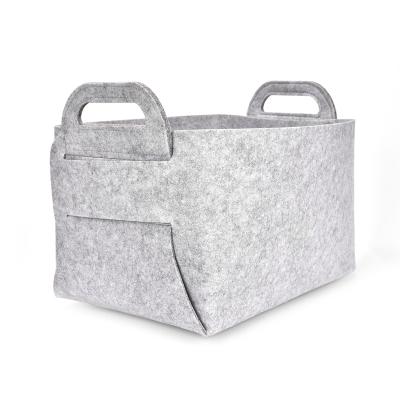 China Foldable Felt Felt Convenient Household Laundry Basket Storage Laundry Storage Felt Basket for sale