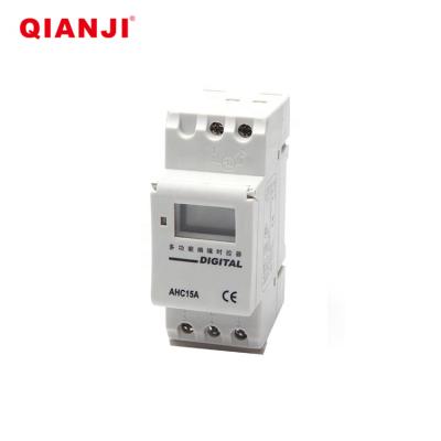 China QIANJI China Suppliers AHC15A DC 12V Programmable Timer Switch Digital In Wall Timer Switch 16A/250VAC for sale