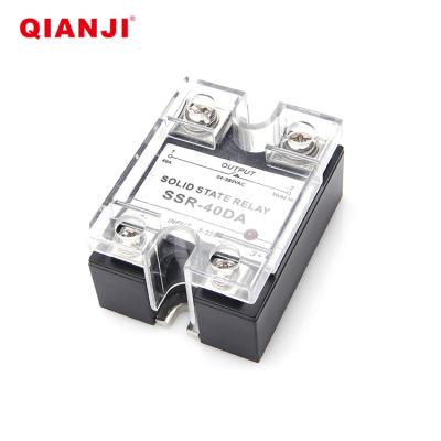 China QIANJI SSR-40DA 5-60VDC Single Phase Black Factory New Design Sealed Solid State Relay for sale