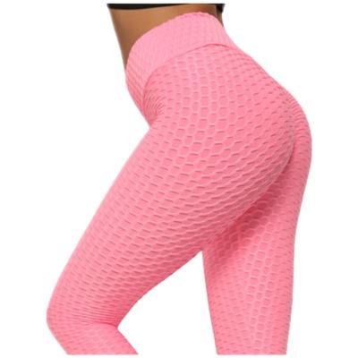 China Large Breathable Yoga Pants Jacquard Bubble Pants Peach Hip Fitness Pants Tights for sale