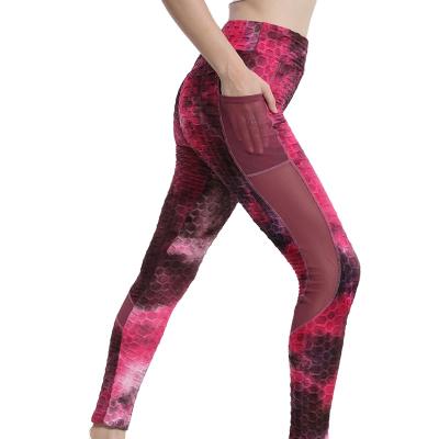 China Breathable Tie Dyed Mesh Yoga Pants Women's High Waist Fitness Splicing Hot Selling Yoga Pants for sale