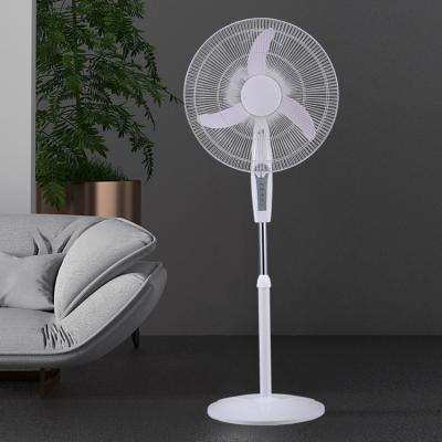 China 18 Inch Large Base 3 Home 60w Hotel Electric Pedestal Fan Gears Stand Black Heavy Round Powerful Banana Blade for sale