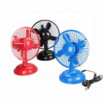 China Factory Price Car 5 Inch Metal Grill Base 4aa Round USB Rechargeable Battery Operated Mini Table Fan for sale