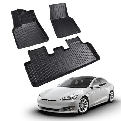 China Waterproof Built-in Auto Floor Mats For Tesla Model 3 Car Foot Mats Waterproof Car Carpet Mat Wear-Resistant Custom Luxury Car Tape for sale