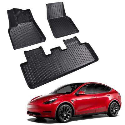 China All Weather Wear Resistant Built-in Waterproof Car Floor Mats Custom 3D Car Mats Anti Slip Tpe Car Floor Mats For Tesla Model Y for sale