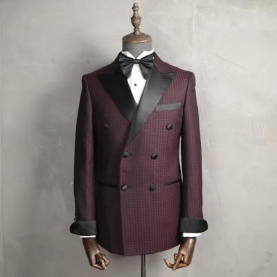 China MTM New Design Tuxedo Double Breasted Suit Custom Men Wedding Groom Suit Wool Texudo Luxury 2 Piece Suit Set Blazer for sale