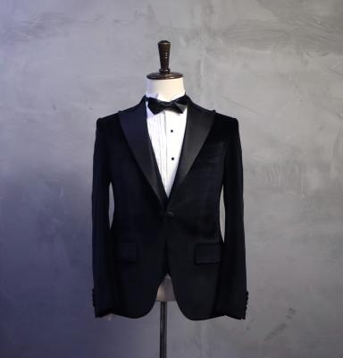 China Custom Made Bespoke Velvet Tuxedo Wedding Suit Plus Size MTM For Mens Lush Dark Navy Mens Dress Suit For Groom for sale