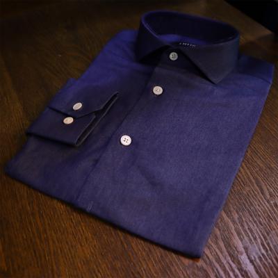 China Anti-Wrinkle MTM Cotton Denim Shirt Tailor Custom Mens Dress Shirt Announced Formal Shirt For Man for sale