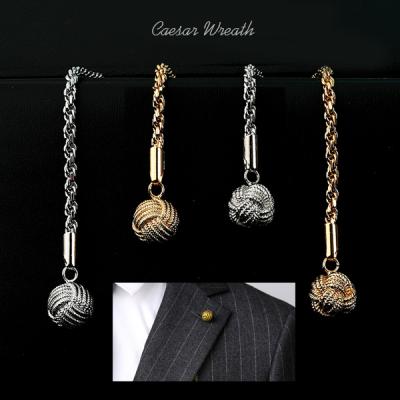 China For Caesar Wreath Mens Wedding Suit Pin High Quality Stainless Steel Lapel Pin Suit Mens Suit Brooches Plated Brooch Pin for sale