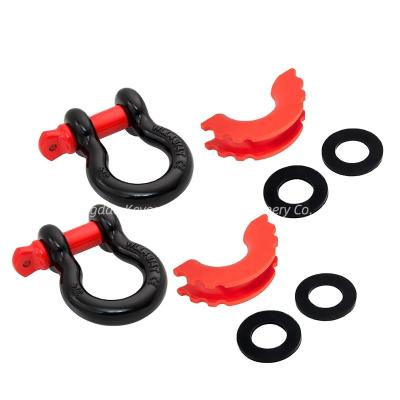 China Hot Sale Heavy Industry D Ring Shackle with 7/8 Screw Pin Heavy Duty Shackle with Insulator Gaskets for All Terrain for sale