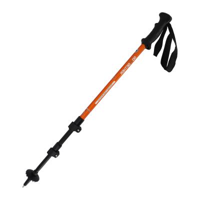 China Adjustable Height 3 Section Increasing TPR Stick Grip Flip Lock Aluminum Alloy Trekking Pole for sale